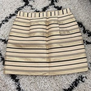 J.Crew Gold Striped Mini Metallic Skirt